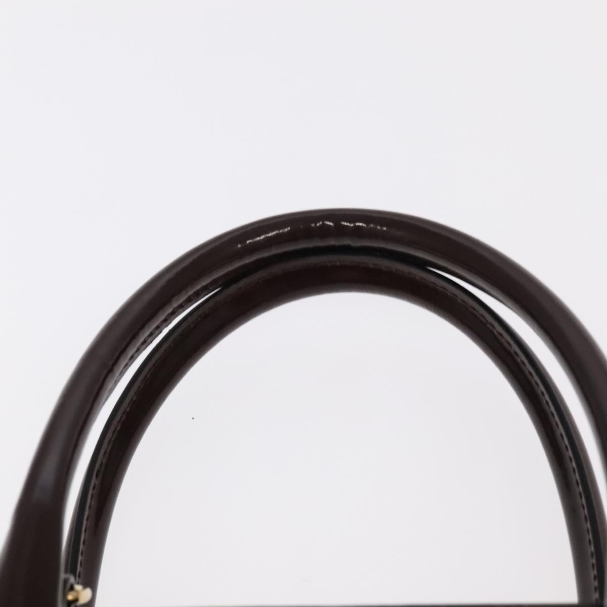 GUCCI Hand Bag Patent leather Brown Gold 97738