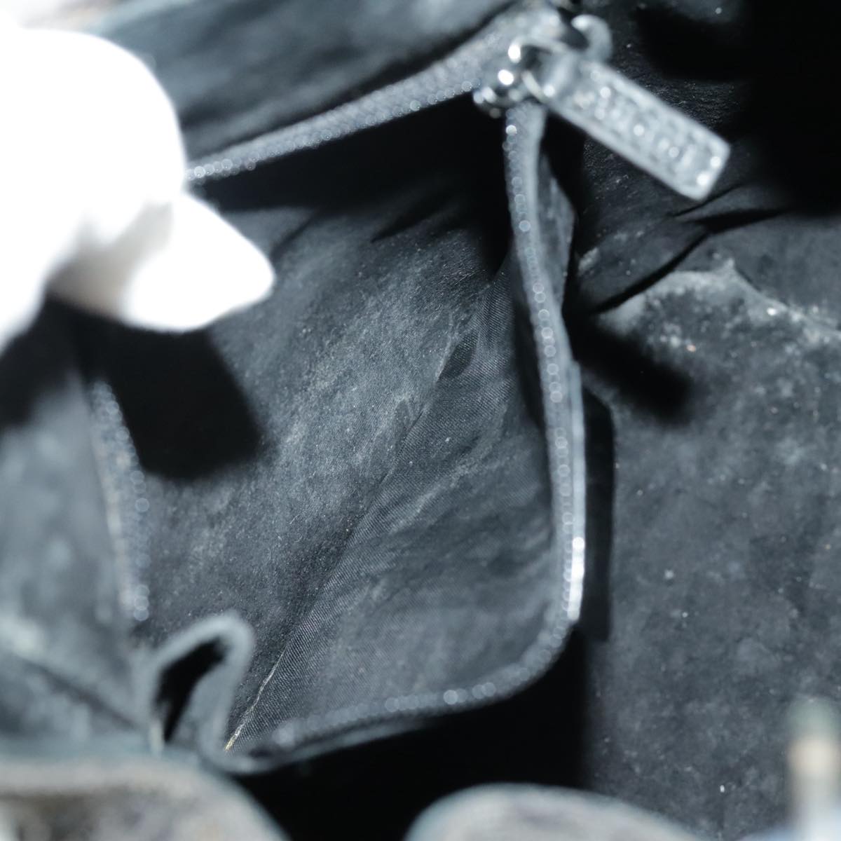 GUCCI GG Canvas Shoulder Bag Black Silver 001 3750 97812