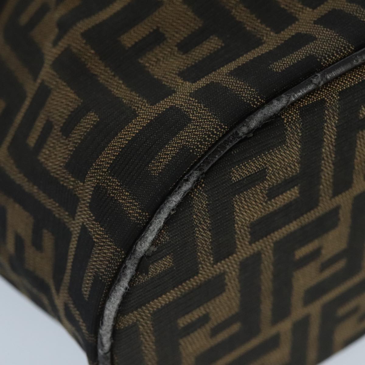 FENDI Zucca Canvas Vanity Pouch Brown Black Silver 97814