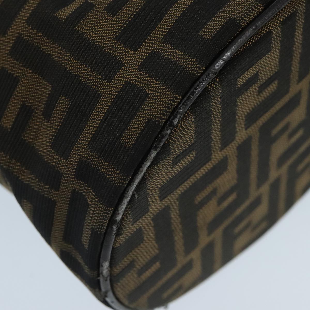FENDI Zucca Canvas Vanity Pouch Brown Black Silver 97814