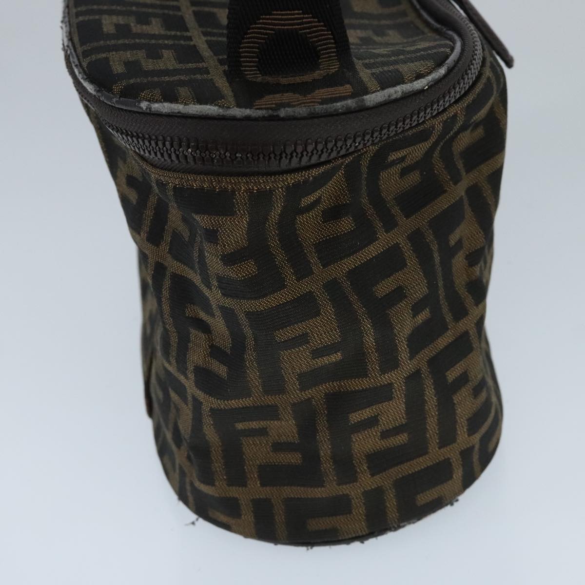 FENDI Zucca Canvas Vanity Pouch Brown Black Silver 97814