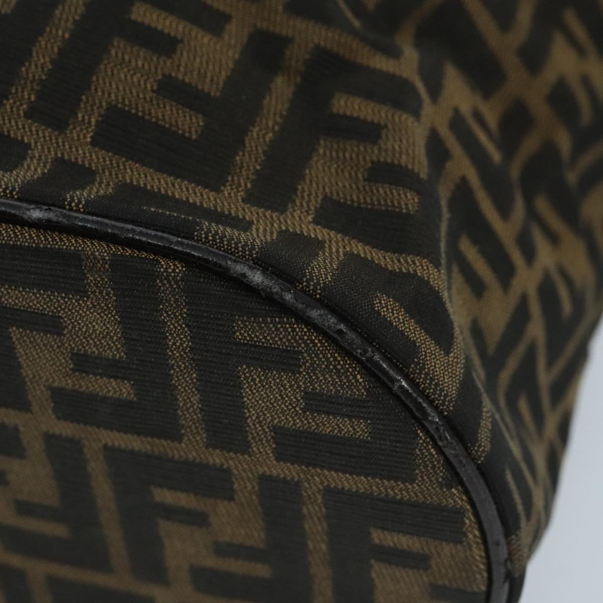 FENDI Zucca Canvas Vanity Pouch Brown Black Silver 97814