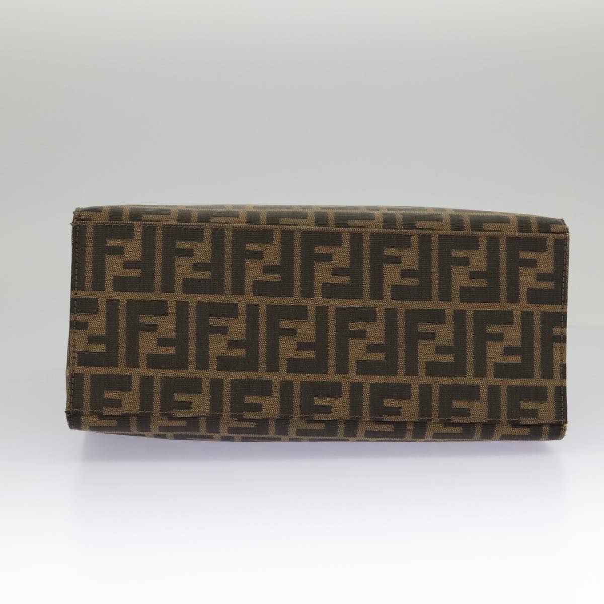FENDI Zucca Canvas Tote Bag Brown Black Silver 97934