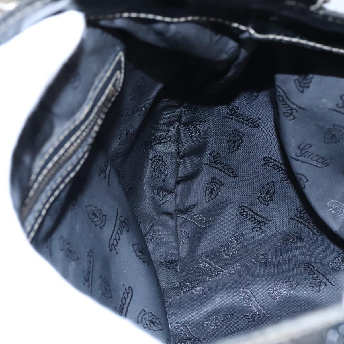 GUCCI Hand Bag Coated Canvas 2way Black Green Red 97935