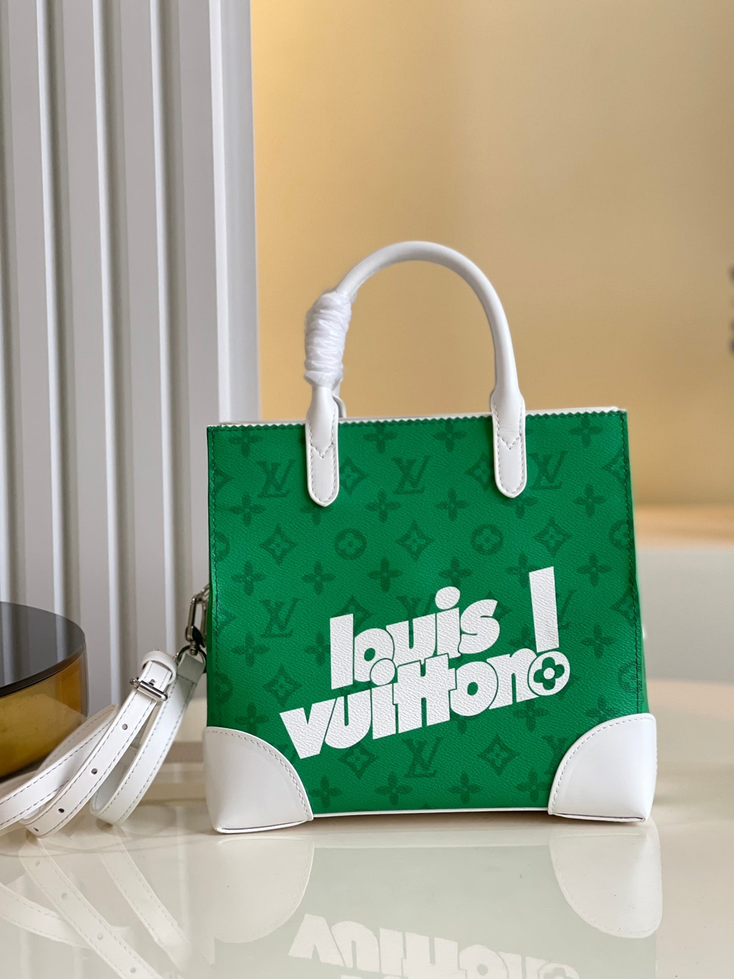 LV Litter Bag Vintage Monogram Canvas Green By Virgil Abloh For Men, MenÃ¢â‚¬â„¢s Bags, Shoulder And Crossbody Bags 9.4in/24cm LV M80815