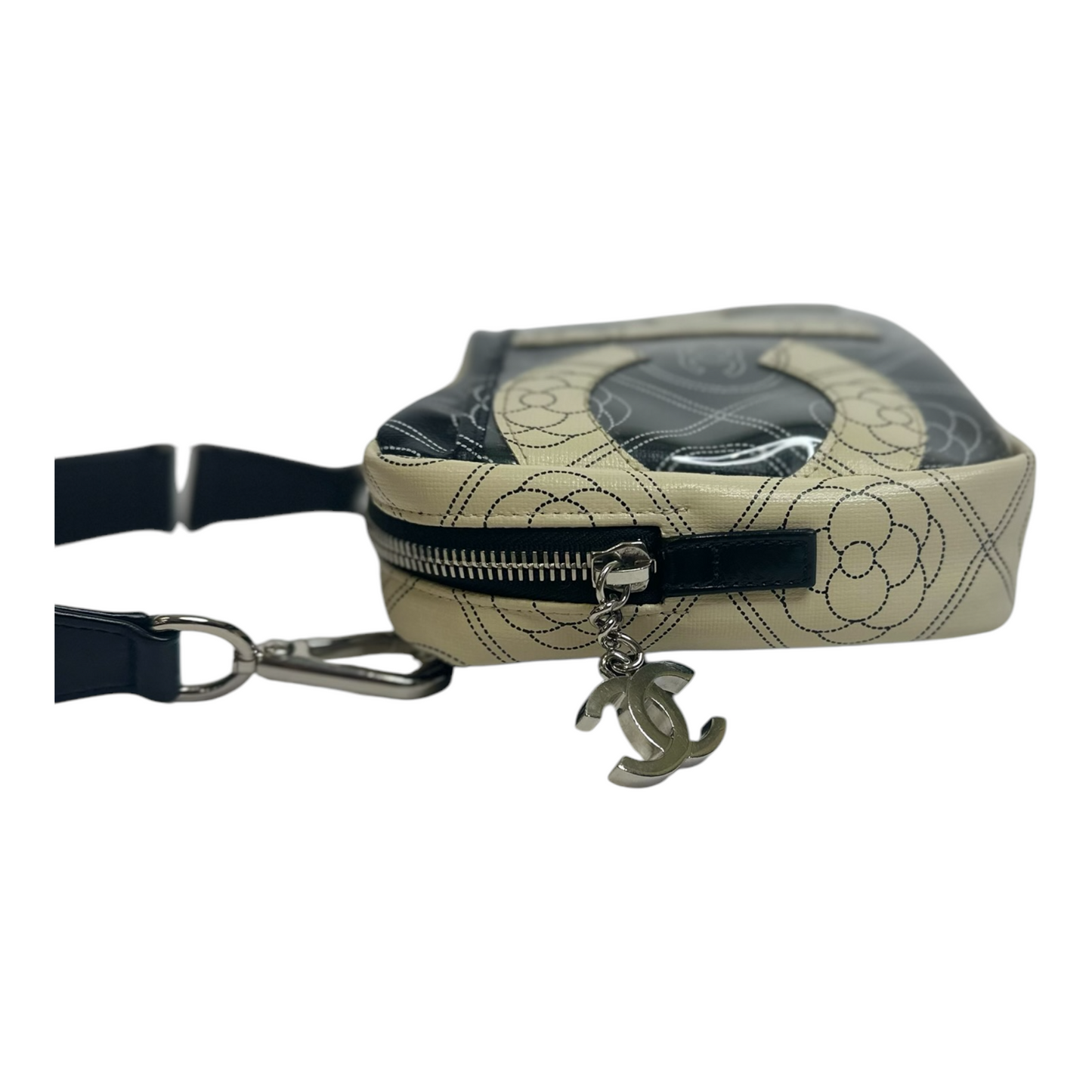 Chanel Coated Canvas Calfskin Camellia Printed Camera Case