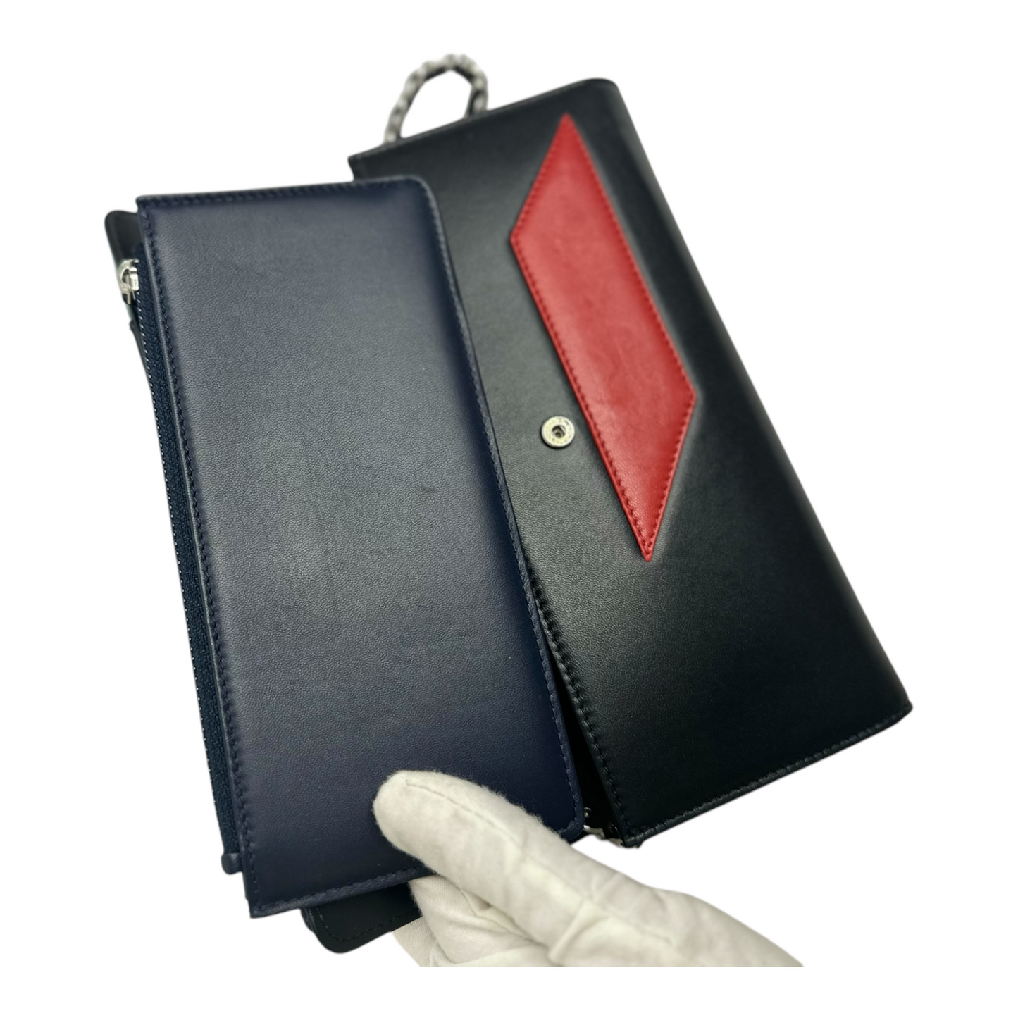 Chanel Airlines Lambskin Wallet On Chain WOC Blue Black Red