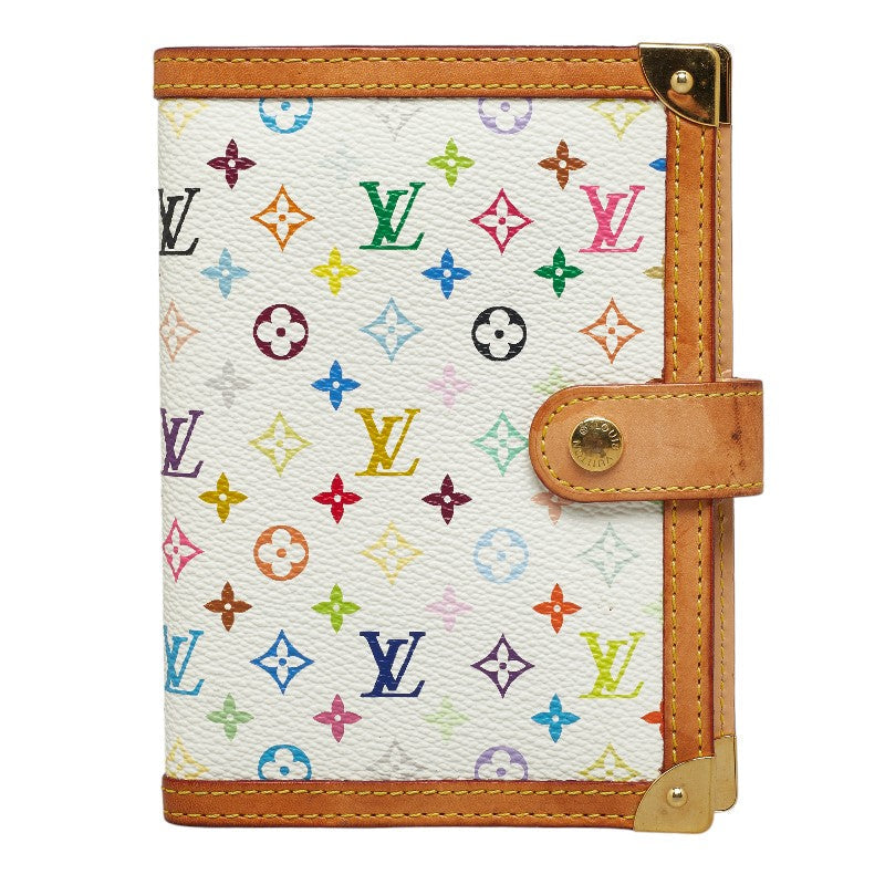 Louis Vuitton Multicolor Agenda PM Handbook Cover R20896 White PVC Leather  Louis Vuitton