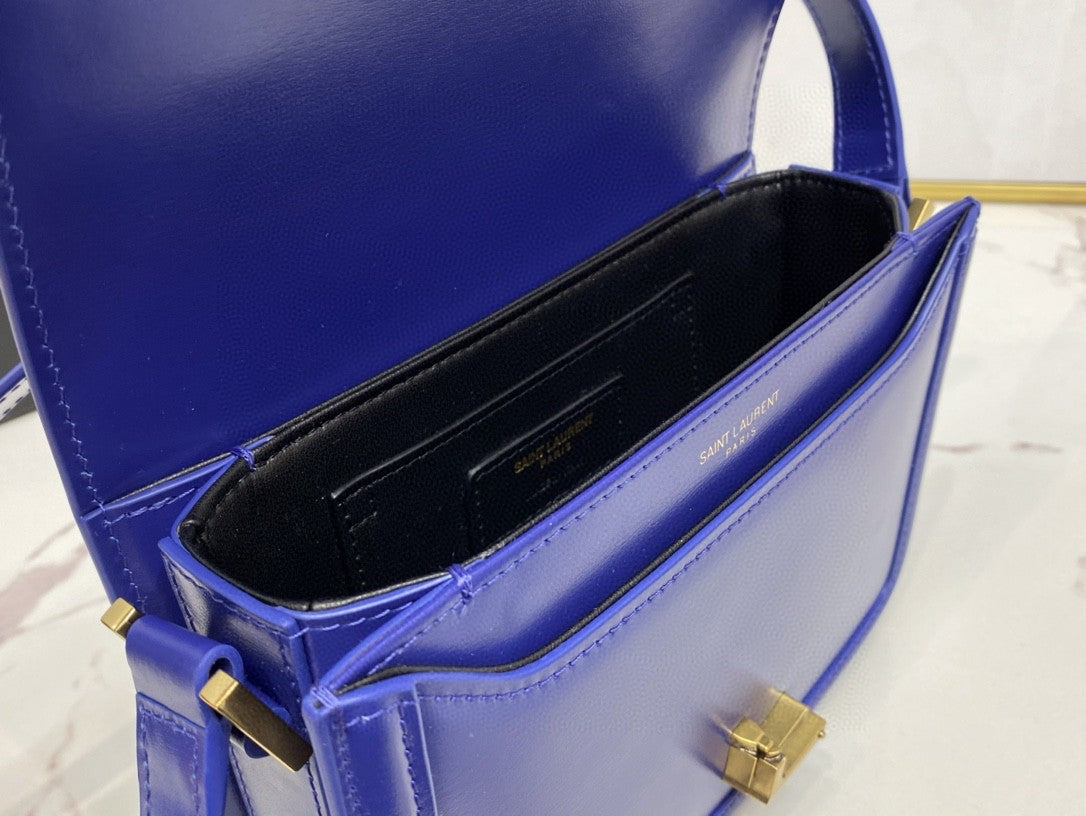 GLAMI Solferino Small Satchel In Box Navy Blue For Women Ã‚Â 7.4in/19cm YSLÃ‚Â 