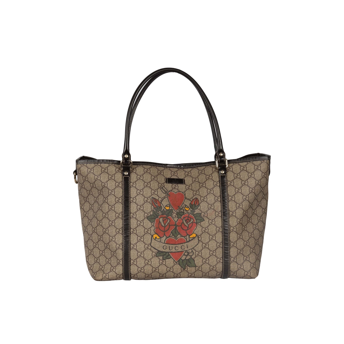 GLM-- Monogram Canvas Tattoo Heart Tote Bag - '10s