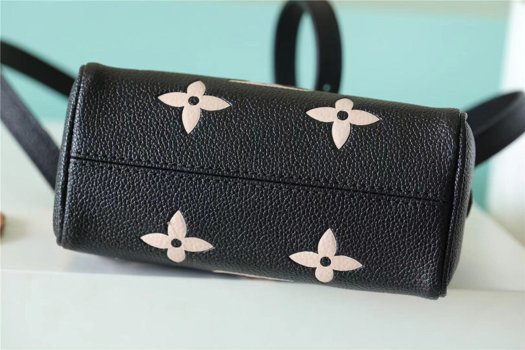 LV Nano Speedy Monogram Empreinte Arizona Beige/ Creme Beige For Women, WomenÃ¢â‚¬â„¢s Bags, Shoulder And Crossbody Bags 6.3in/16cm LV