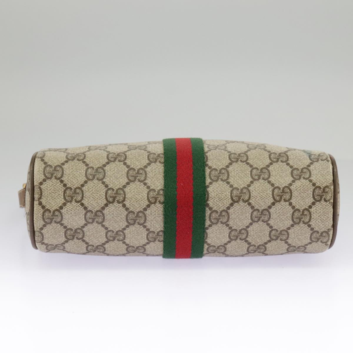 GUCCI GG Supreme Web Sherry Line Shoulder Bag PVC Beige 98 02 004 98076