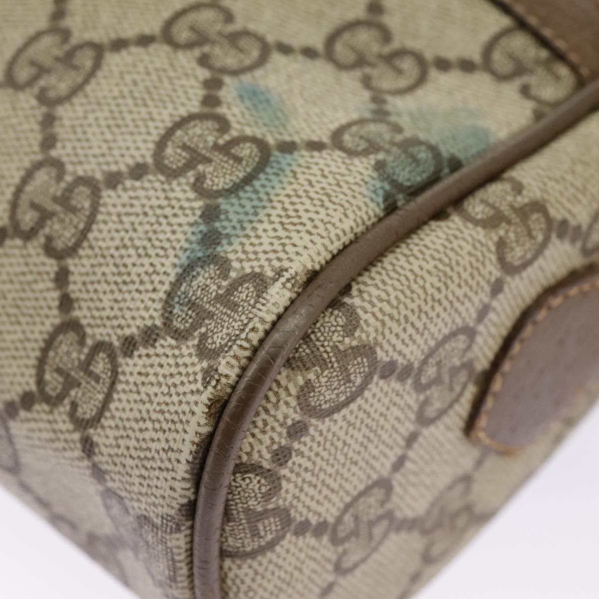 GUCCI GG Supreme Web Sherry Line Shoulder Bag PVC Beige 98 02 004 98076