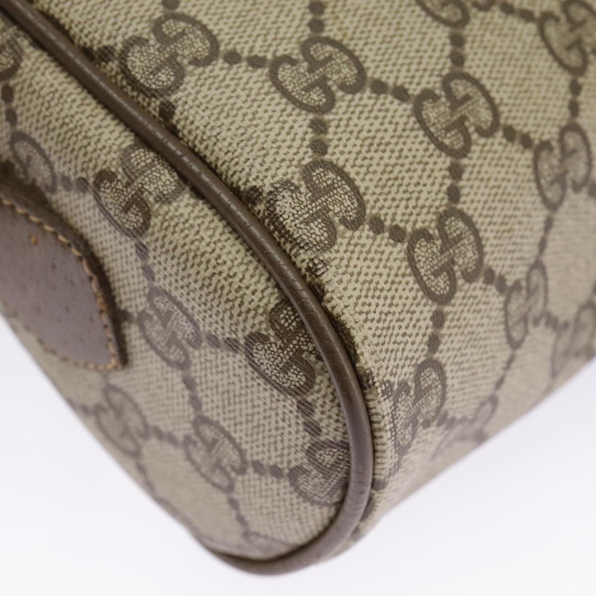 GUCCI GG Supreme Web Sherry Line Shoulder Bag PVC Beige 98 02 004 98076