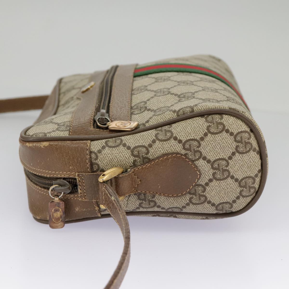 GUCCI GG Supreme Web Sherry Line Shoulder Bag PVC Beige 98 02 004 98076