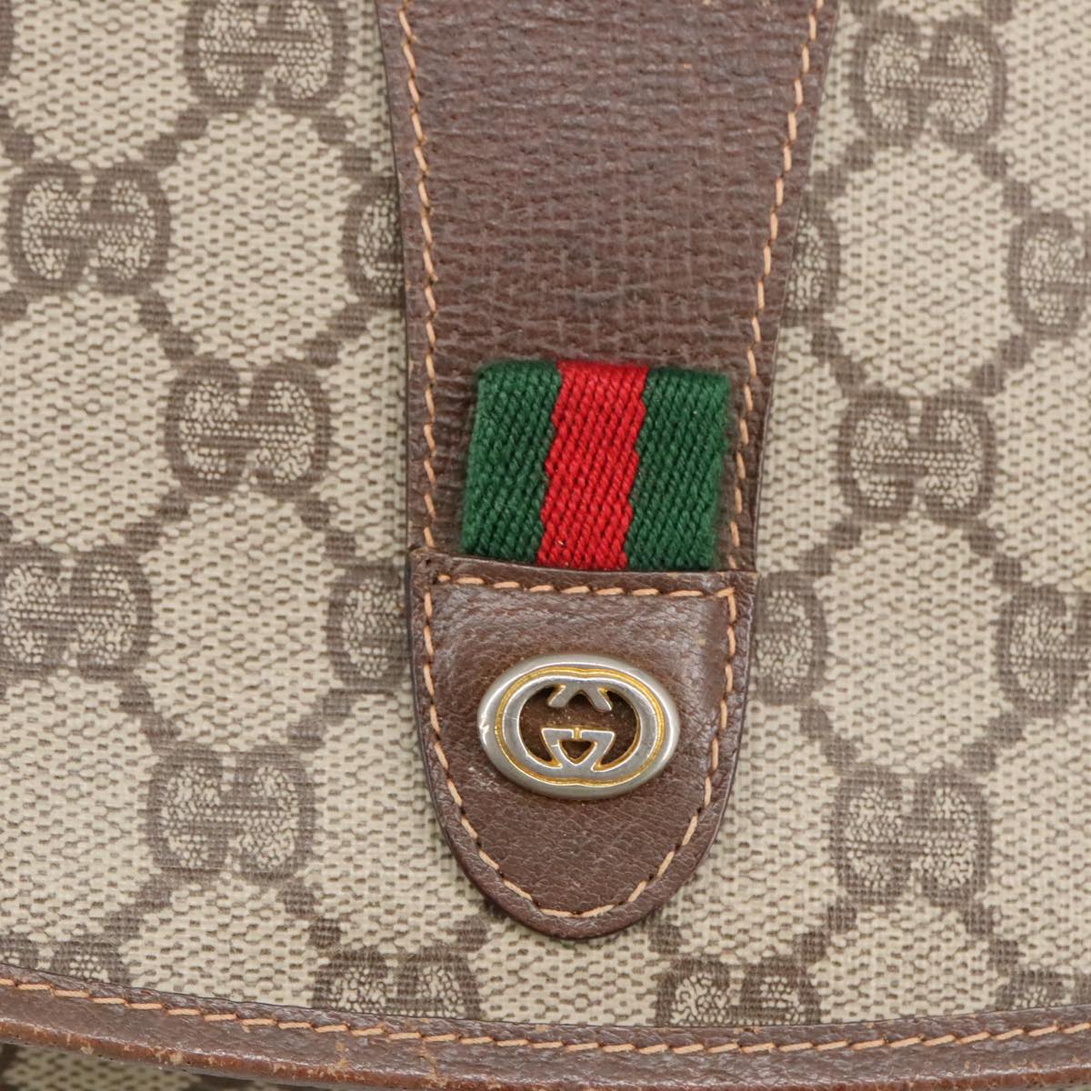 GUCCI GG Supreme Web Sherry Line Clutch Bag PVC Beige Red 156 01 030 98079