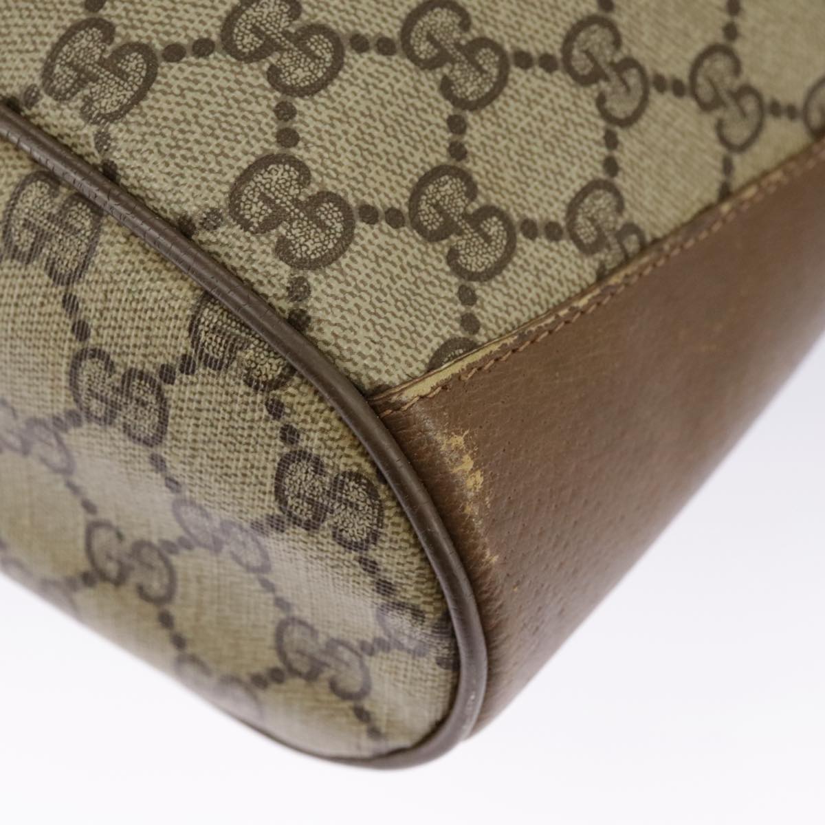 GUCCI GG Supreme Web Sherry Line Shoulder Bag PVC Beige 41 02 034 98088