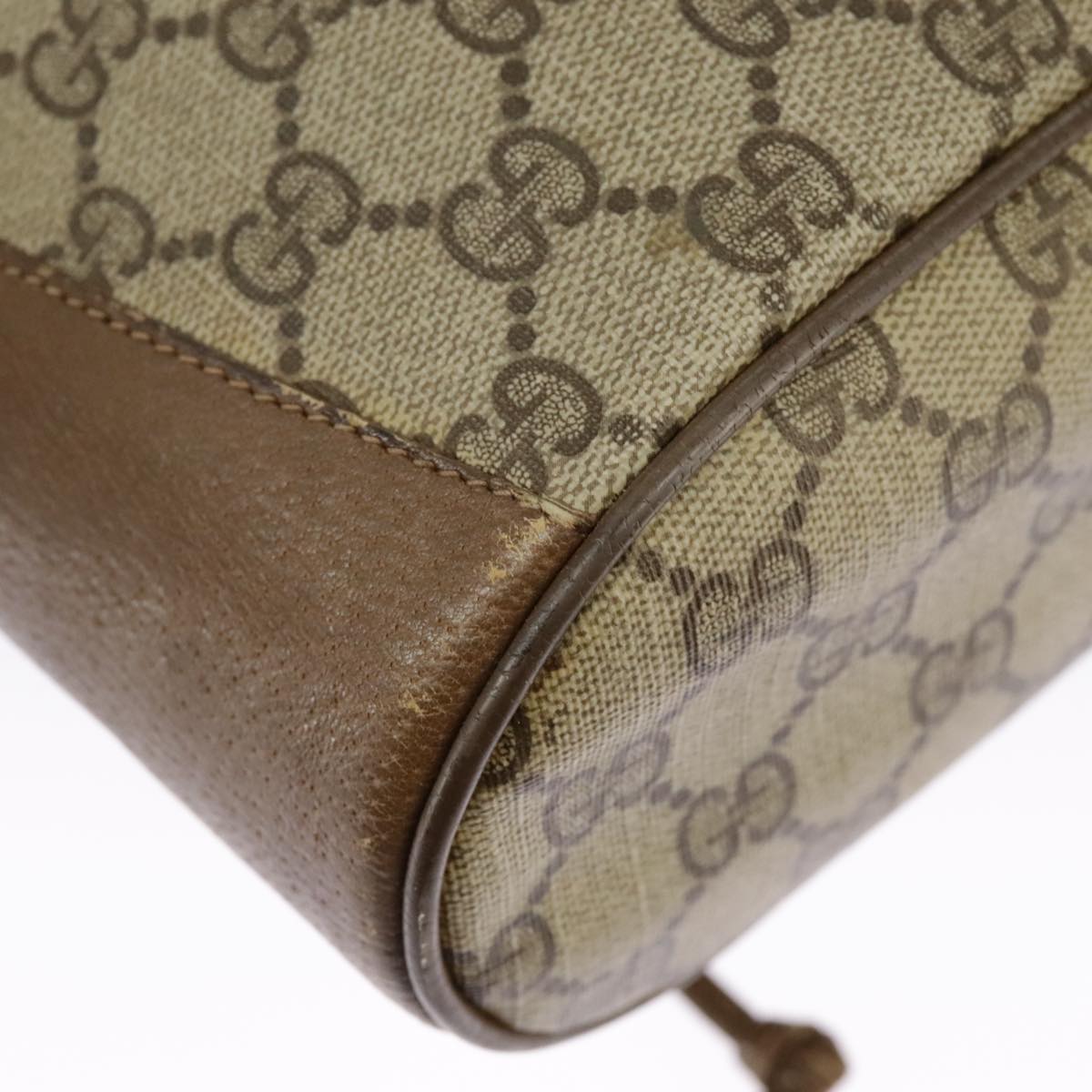 GUCCI GG Supreme Web Sherry Line Shoulder Bag PVC Beige 41 02 034 98088