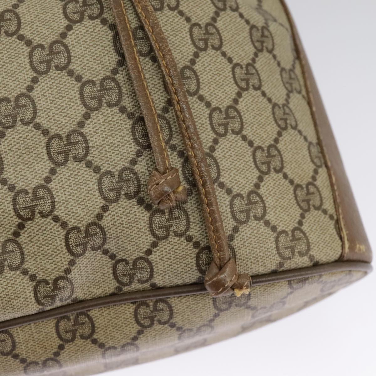 GUCCI GG Supreme Web Sherry Line Shoulder Bag PVC Beige 41 02 034 98088