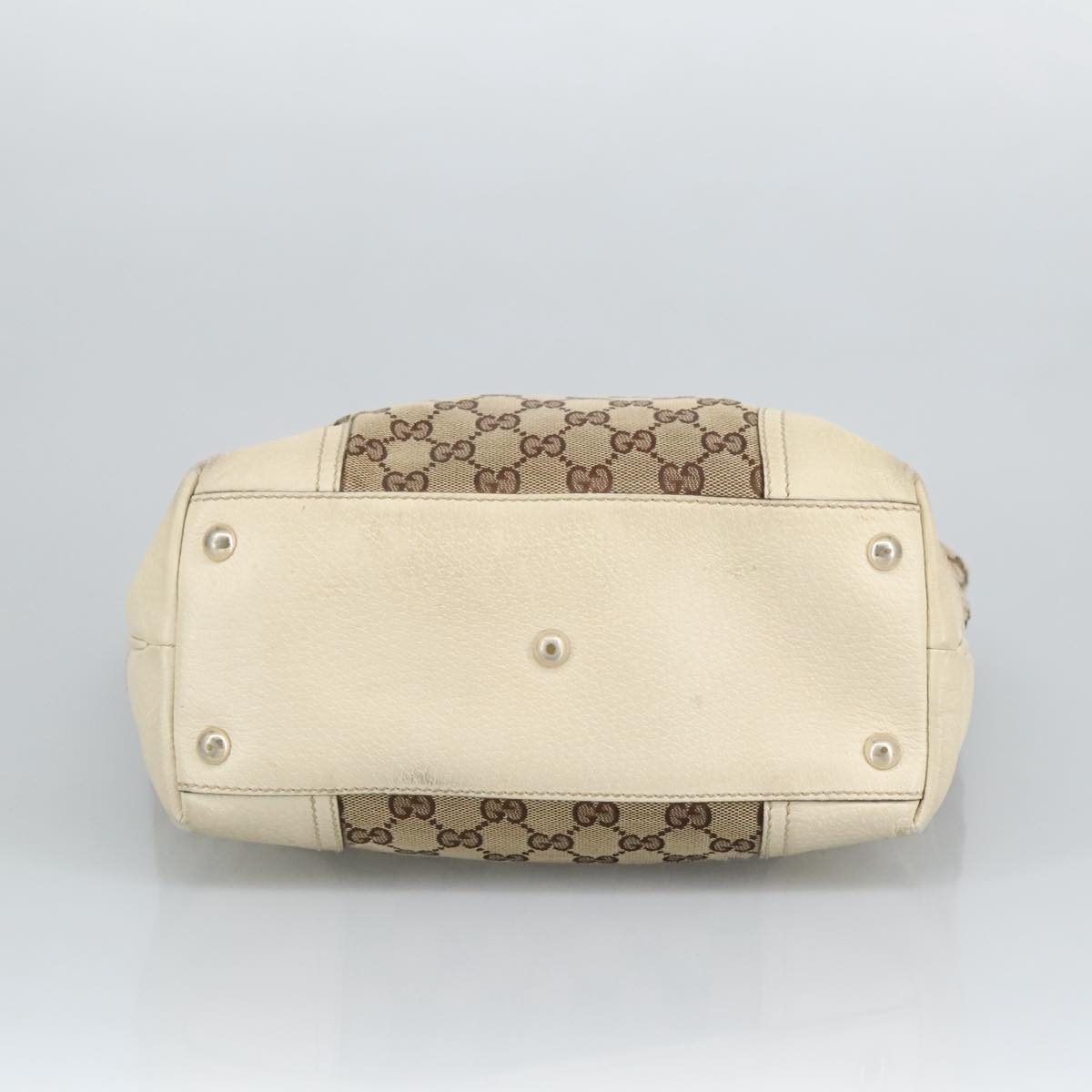 GUCCI GG Canvas Web Sherry Line Tote Bag Beige Gold Red 181779 98094