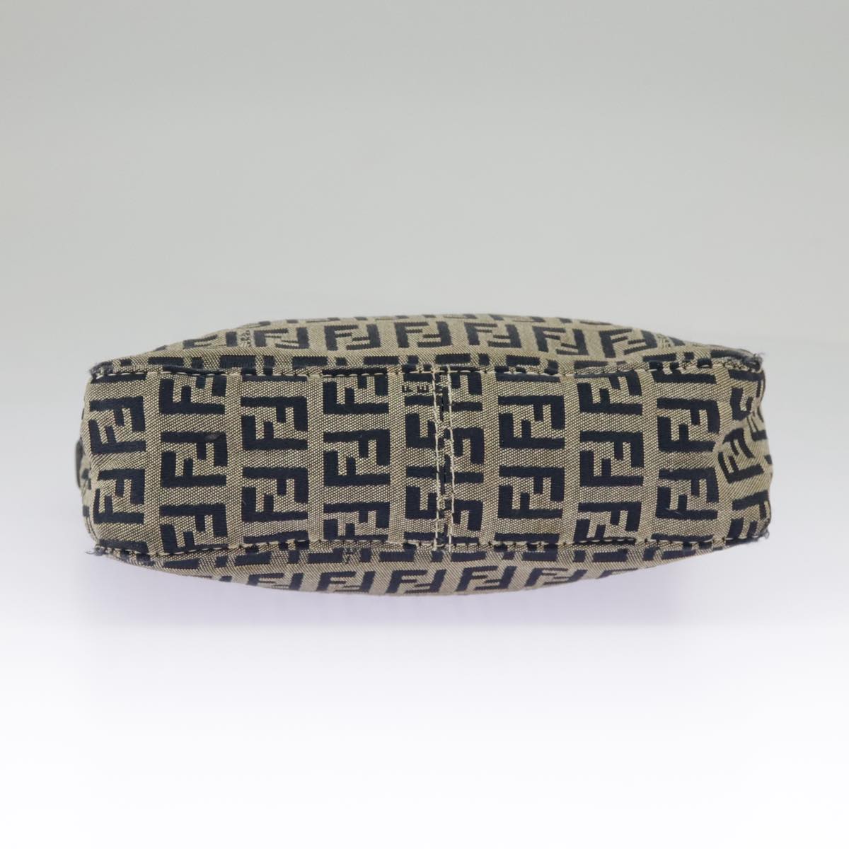 FENDI Zucchino Canvas Accessory Pouch Navy Silver 98136