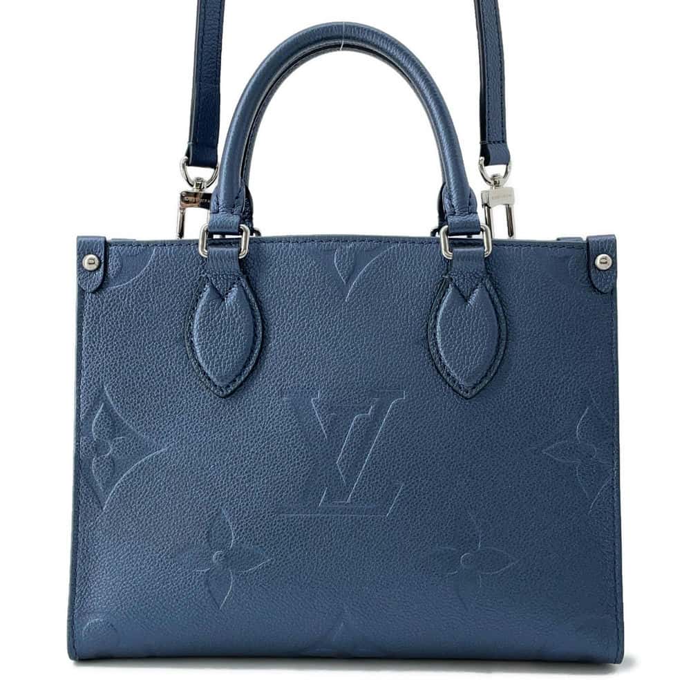 LOUIS VUITTON Onthego Navy Blue M58956 Monogram Empreinte Leather Grain Leather Size PM