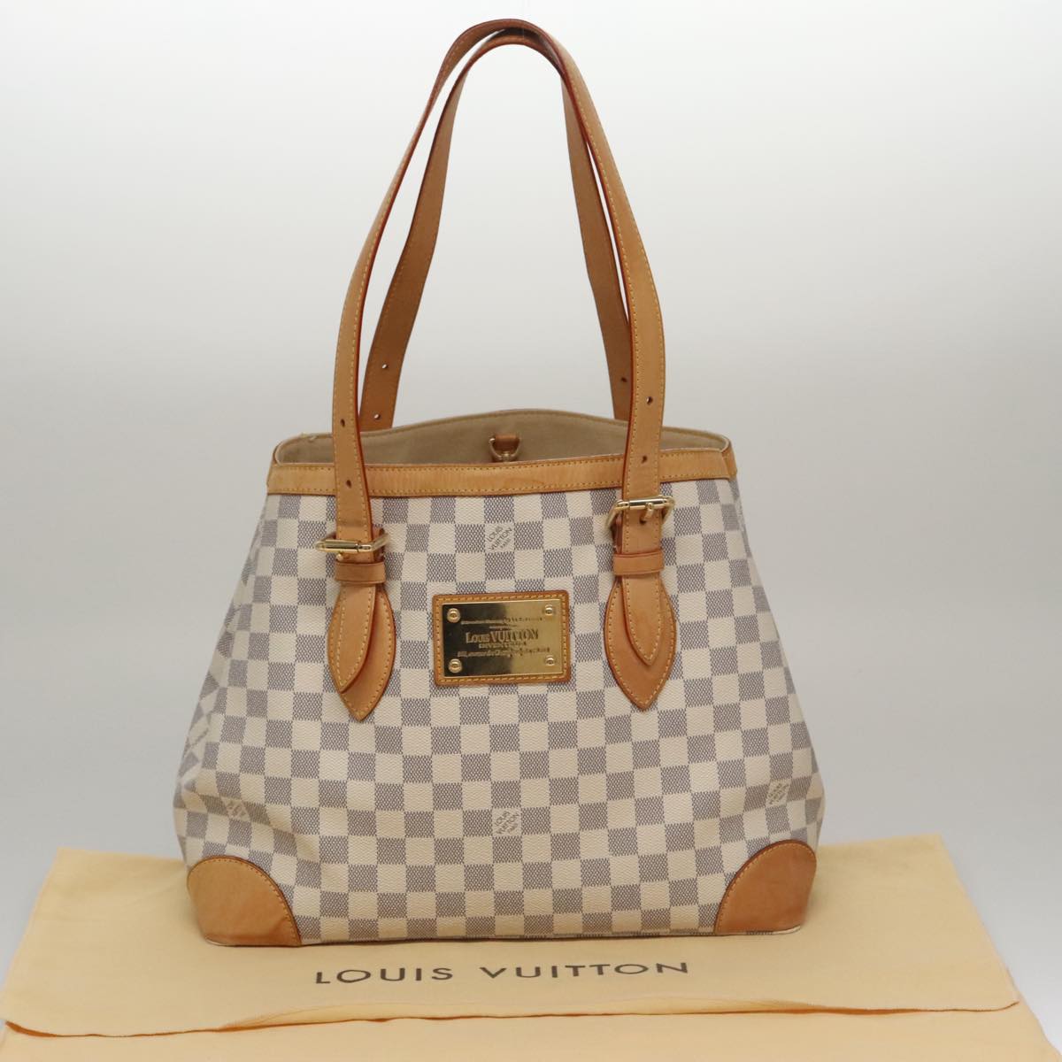 LOUIS VUITTON Damier Azur Hampstead MM Tote Bag N51206 LV 98189