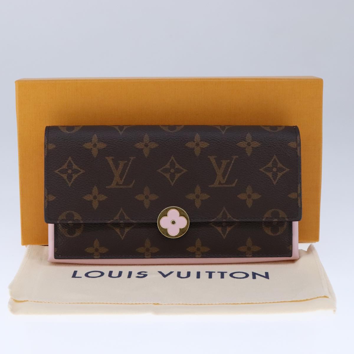 LOUIS VUITTON Monogram Portefeuille Flore Wallet M64586 LV 98192A