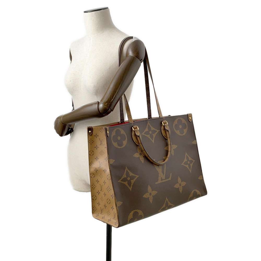 LOUIS VUITTON Onthego Red M44576 Monogram Monogram Reverse Canvas Monogram Giant Size GM