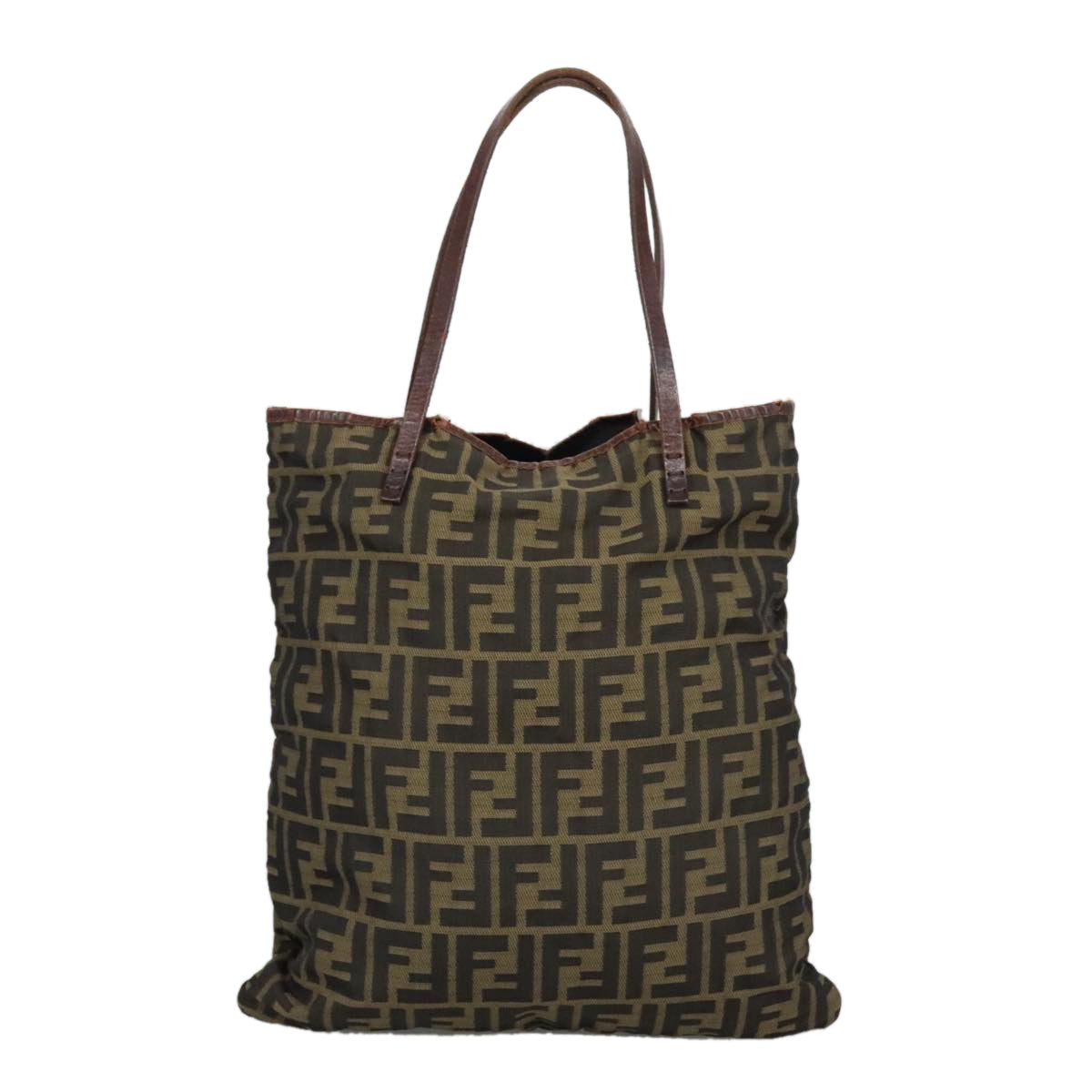 FENDI Zucca Canvas Tote Bag Brown Black 98219