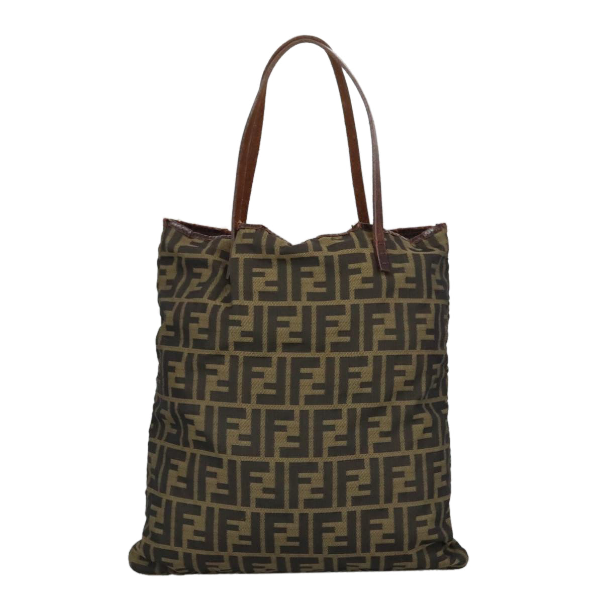 FENDI Zucca Canvas Tote Bag Brown Black 98219