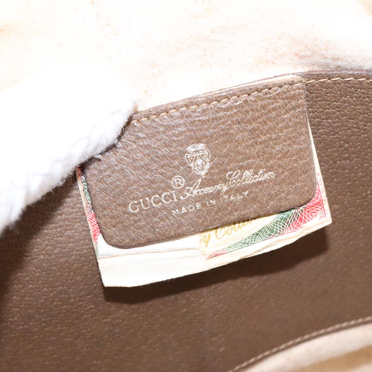 GUCCI GG Supreme Web Sherry Line Shoulder Bag PVC Beige Gold 98279