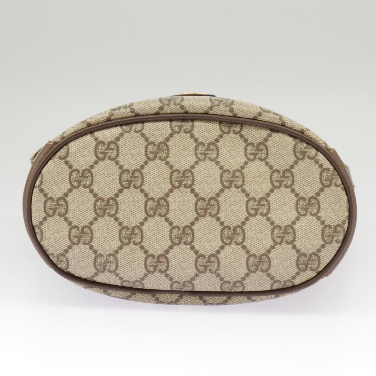 GUCCI GG Supreme Shoulder Bag PVC Beige Gold Web Sherry Line 98280