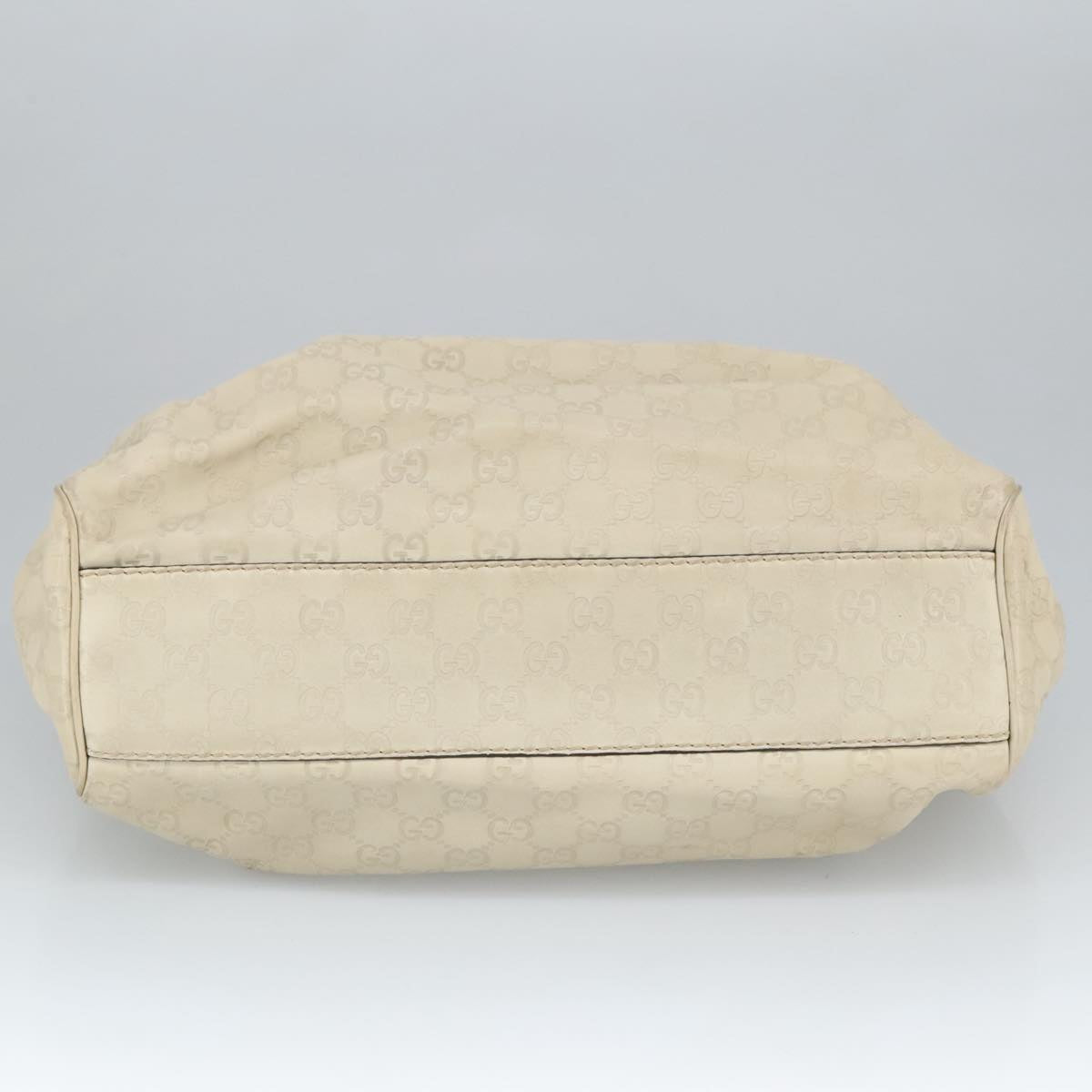 GUCCI GG Canvas Guccissima Hand Bag Leather White Gold 211944 98286
