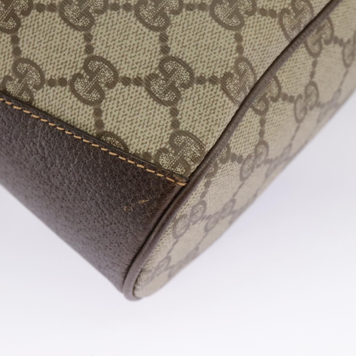 GUCCI GG Supreme Web Sherry Line Shoulder Bag PVC Beige 164 02 034 98308