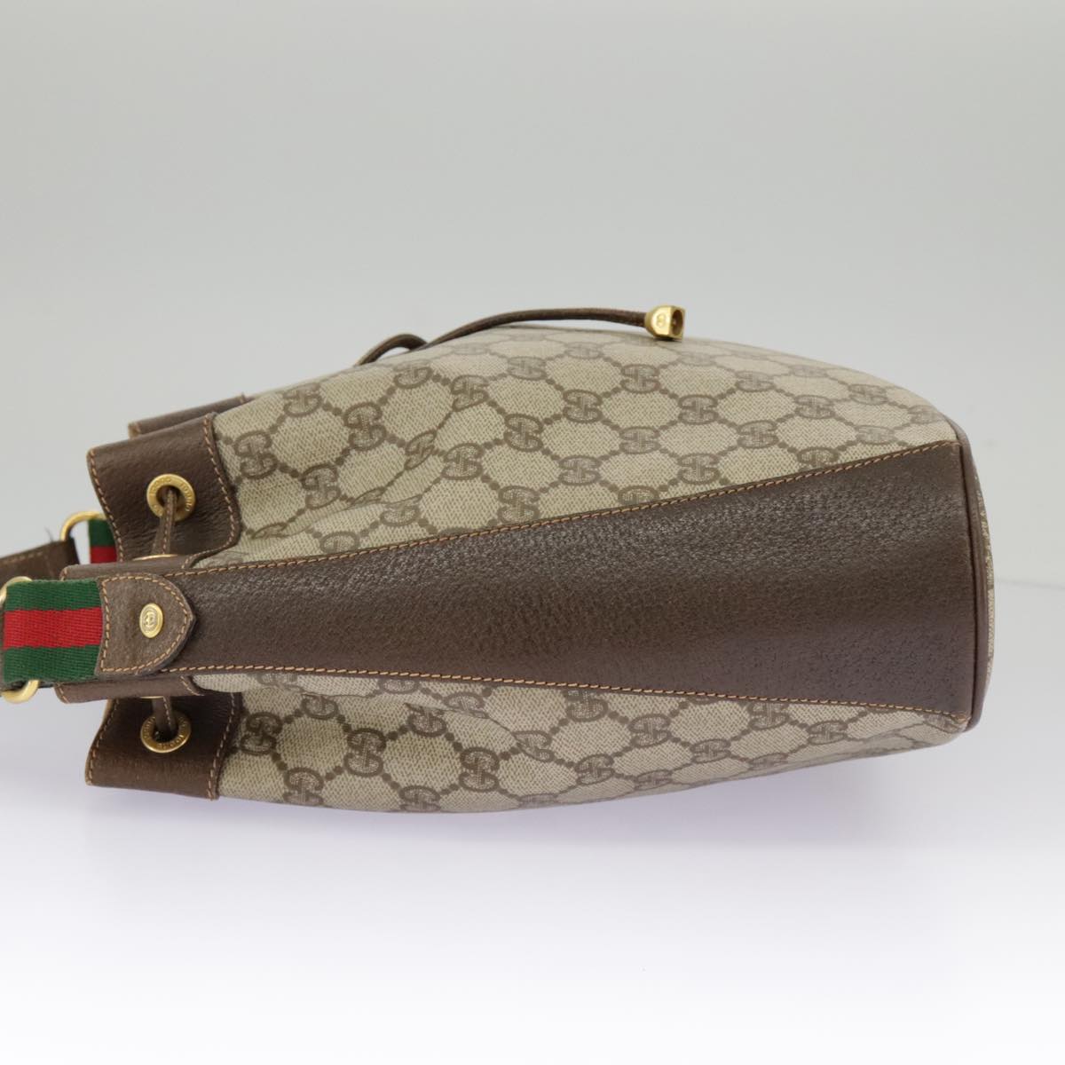 GUCCI GG Supreme Web Sherry Line Shoulder Bag PVC Beige 164 02 034 98308
