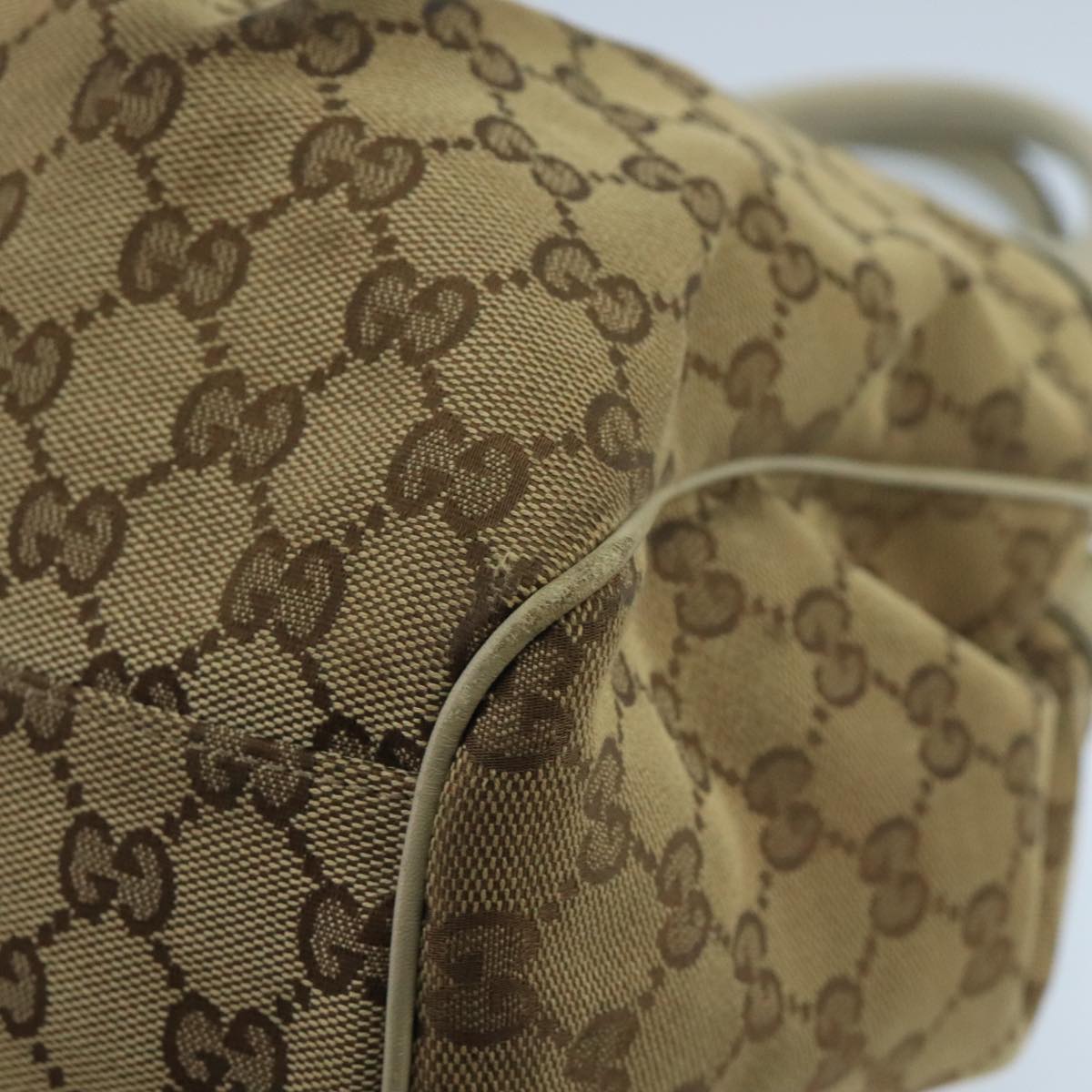 GUCCI GG Canvas Tote Bag Beige Gold 211944 98334