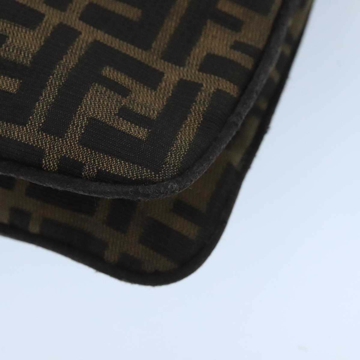 FENDI Zucca Canvas Mamma Baguette Shoulder Bag Brown Black Silver 98344