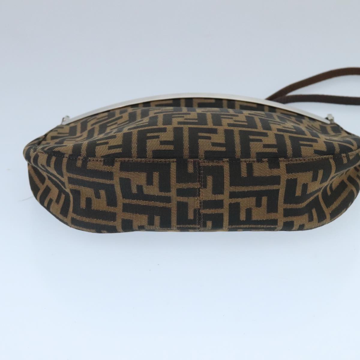 FENDI Zucca Canvas Shoulder Bag Brown Black 98351
