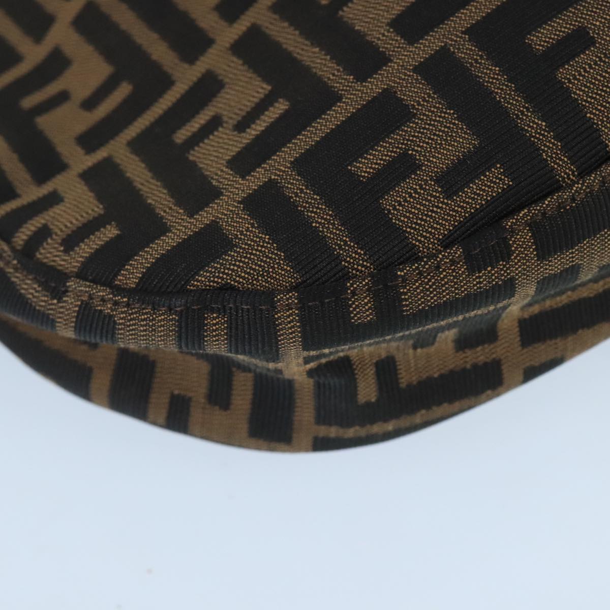 FENDI Zucca Canvas Shoulder Bag Brown Black 98351