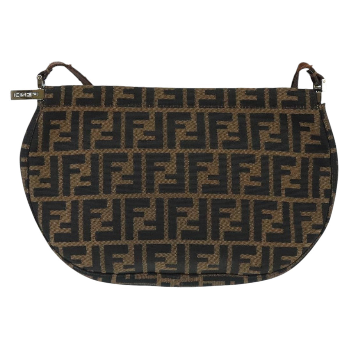 FENDI Zucca Canvas Shoulder Bag Brown Black 98351