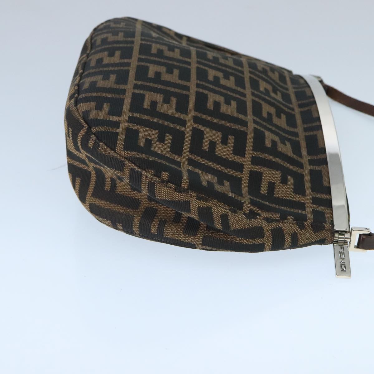 FENDI Zucca Canvas Shoulder Bag Brown Black 98351