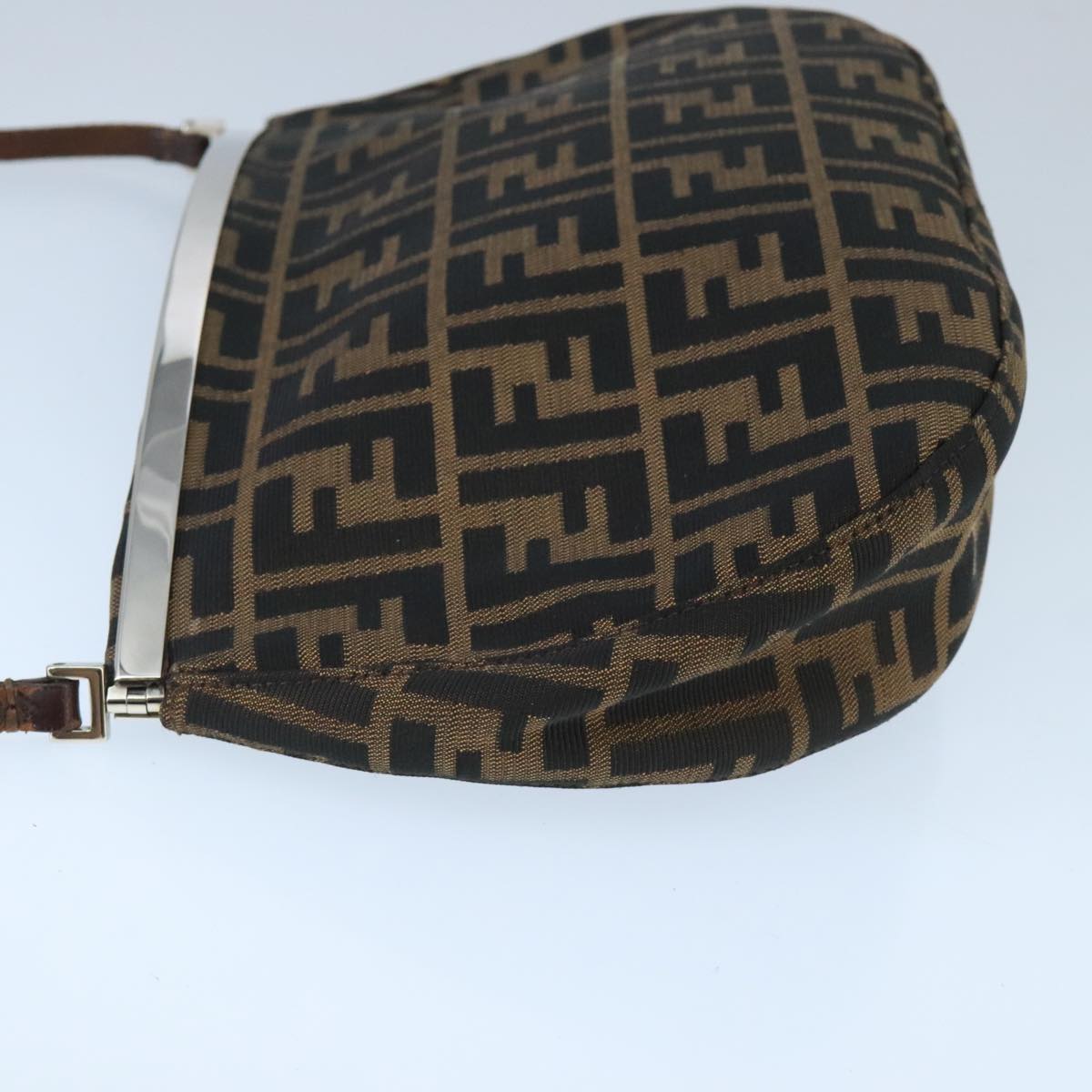 FENDI Zucca Canvas Shoulder Bag Brown Black 98351