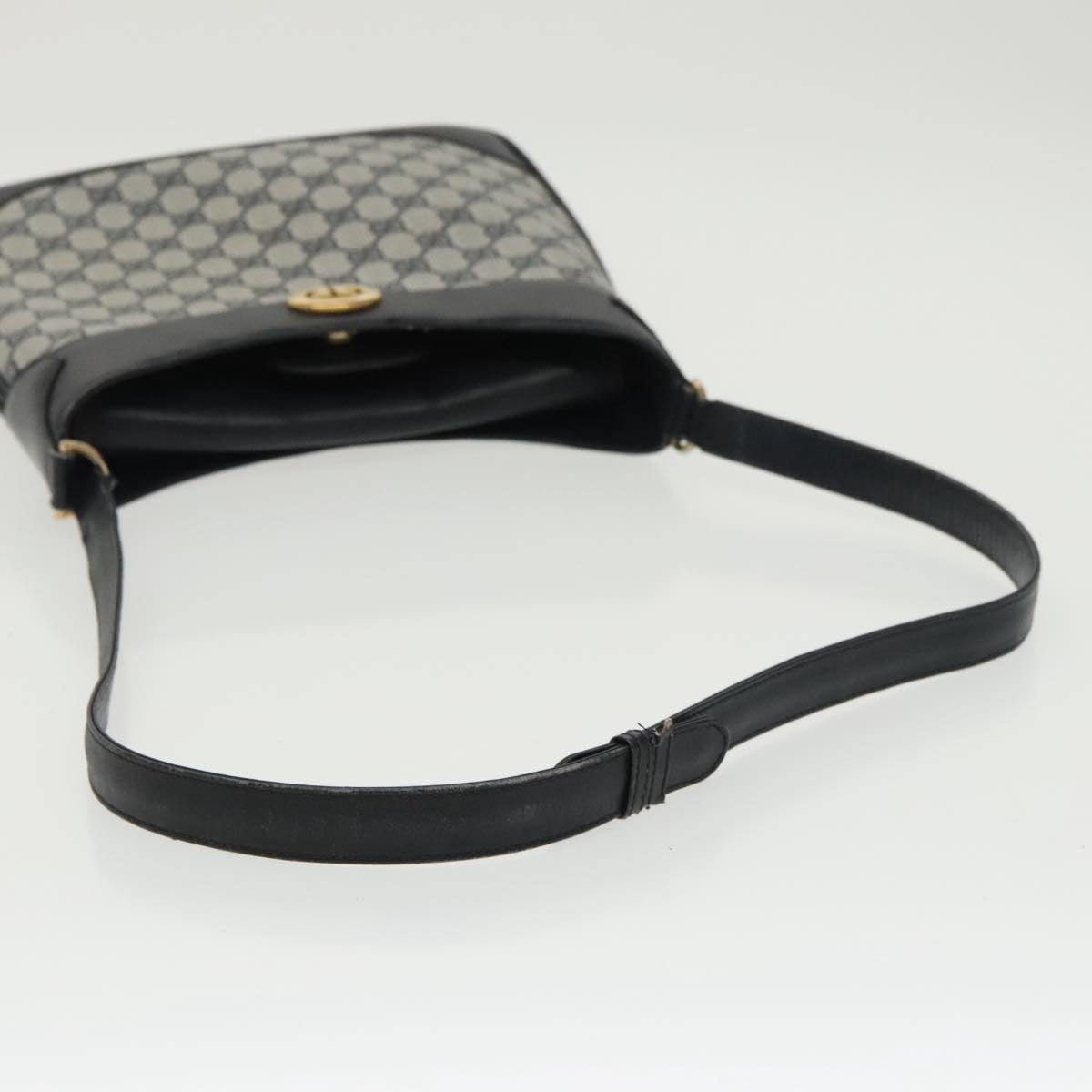 GUCCI GG Supreme Shoulder Bag PVC Leather Navy Gold 98370
