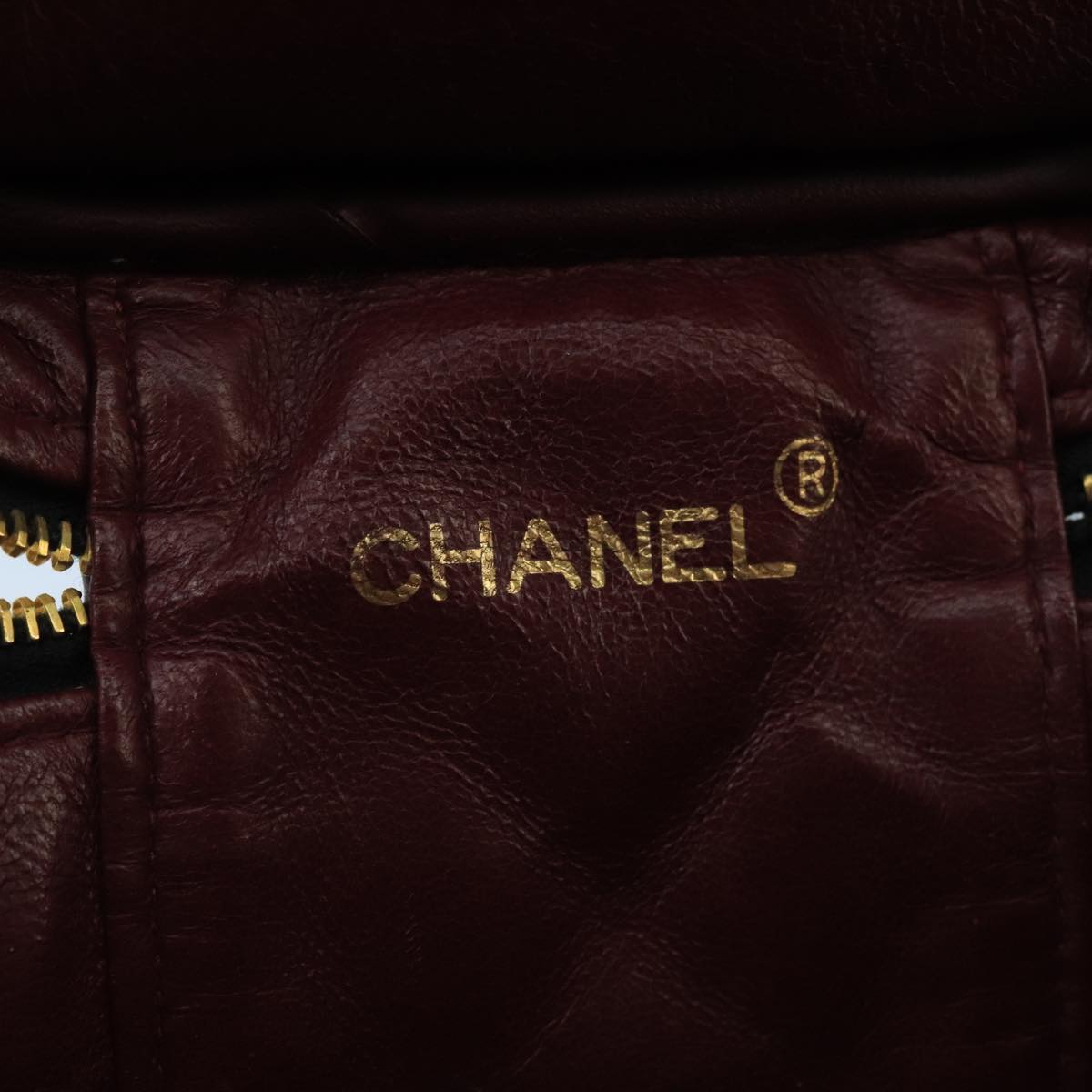 CHANEL Matelasse Hand Bag Lamb Skin Black Gold CC 98389