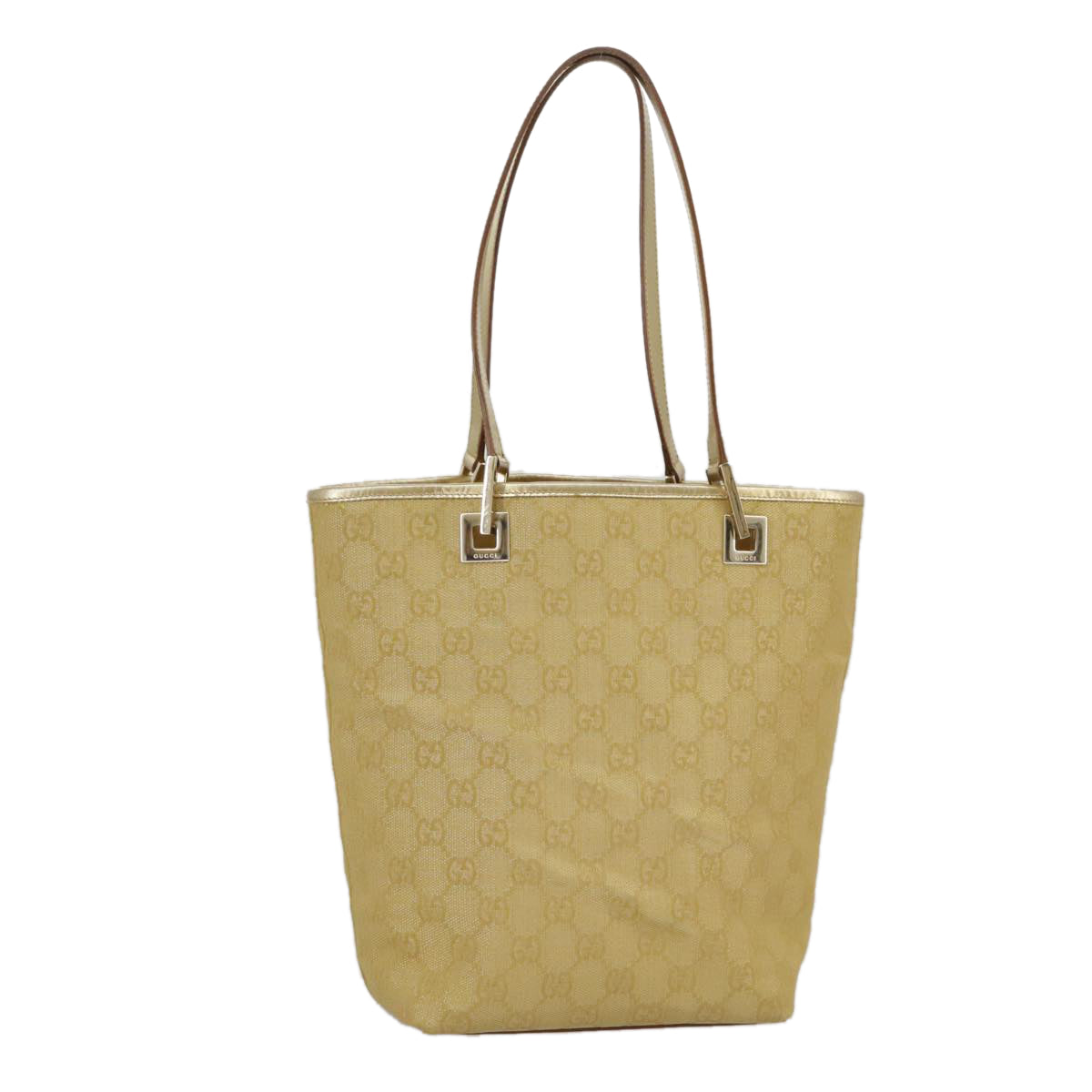GUCCI GG Canvas Tote Bag Gold Tone Gold 002 1099 98426