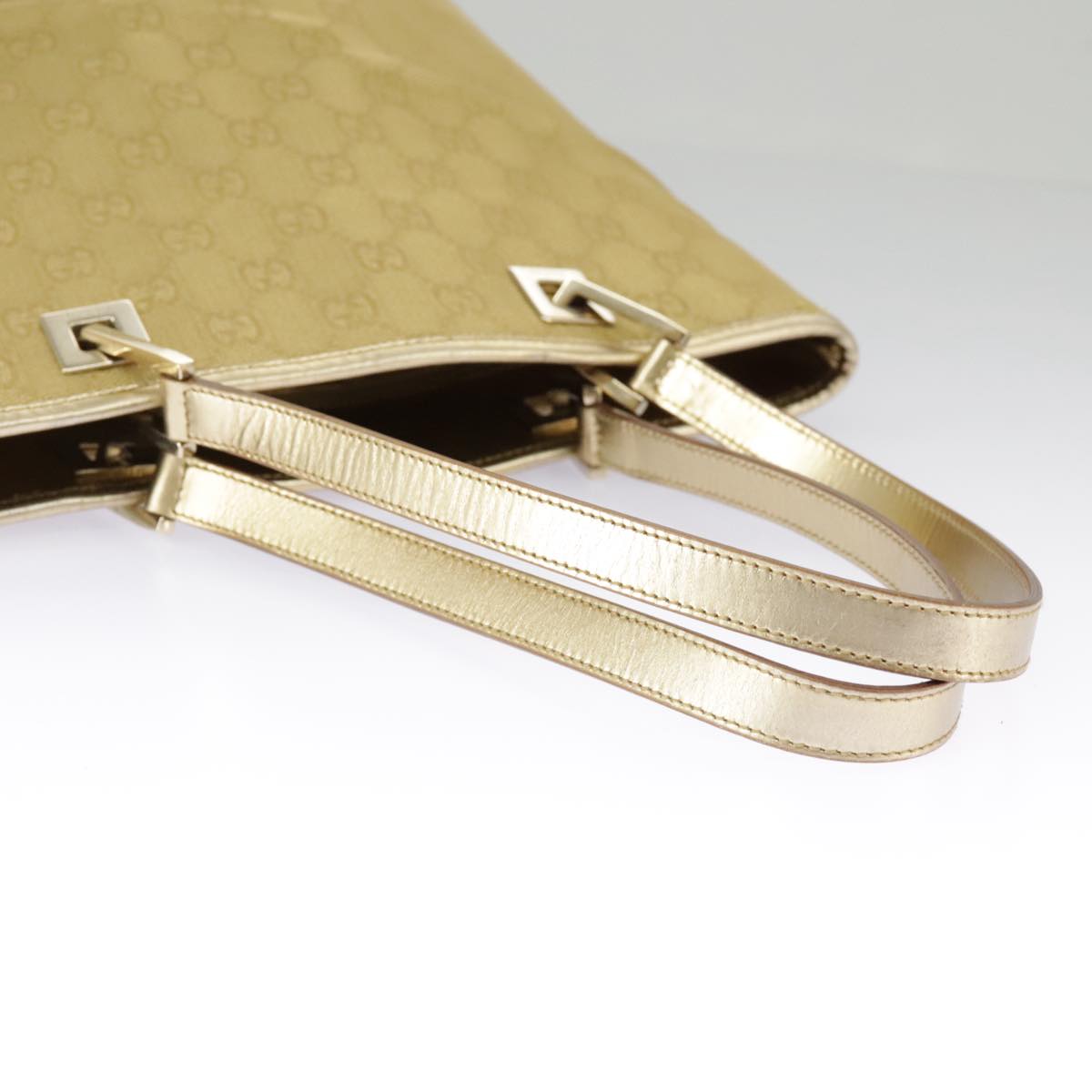GUCCI GG Canvas Tote Bag Gold Tone Gold 002 1099 98426