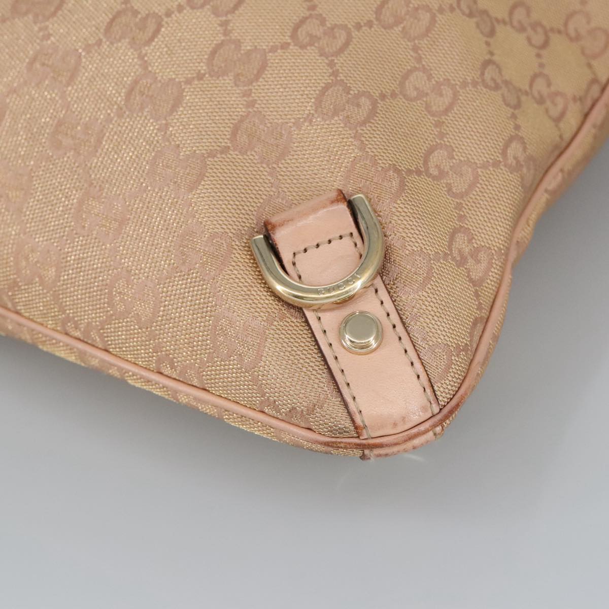GUCCI GG Canvas Shoulder Bag Pink Gold 131326 98450