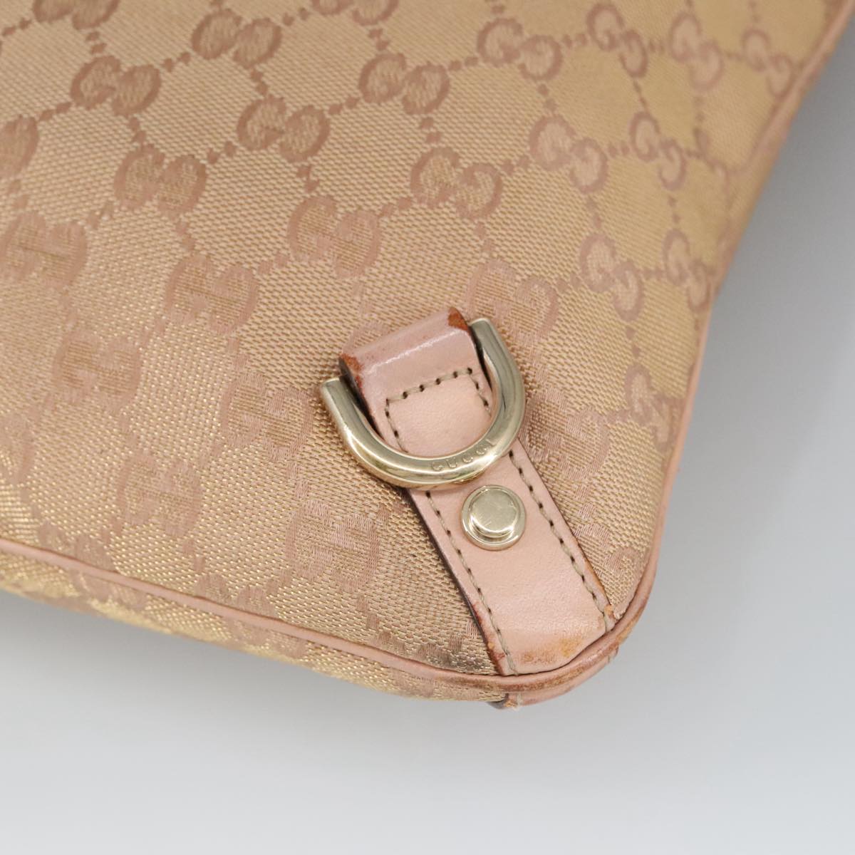 GUCCI GG Canvas Shoulder Bag Pink Gold 131326 98450