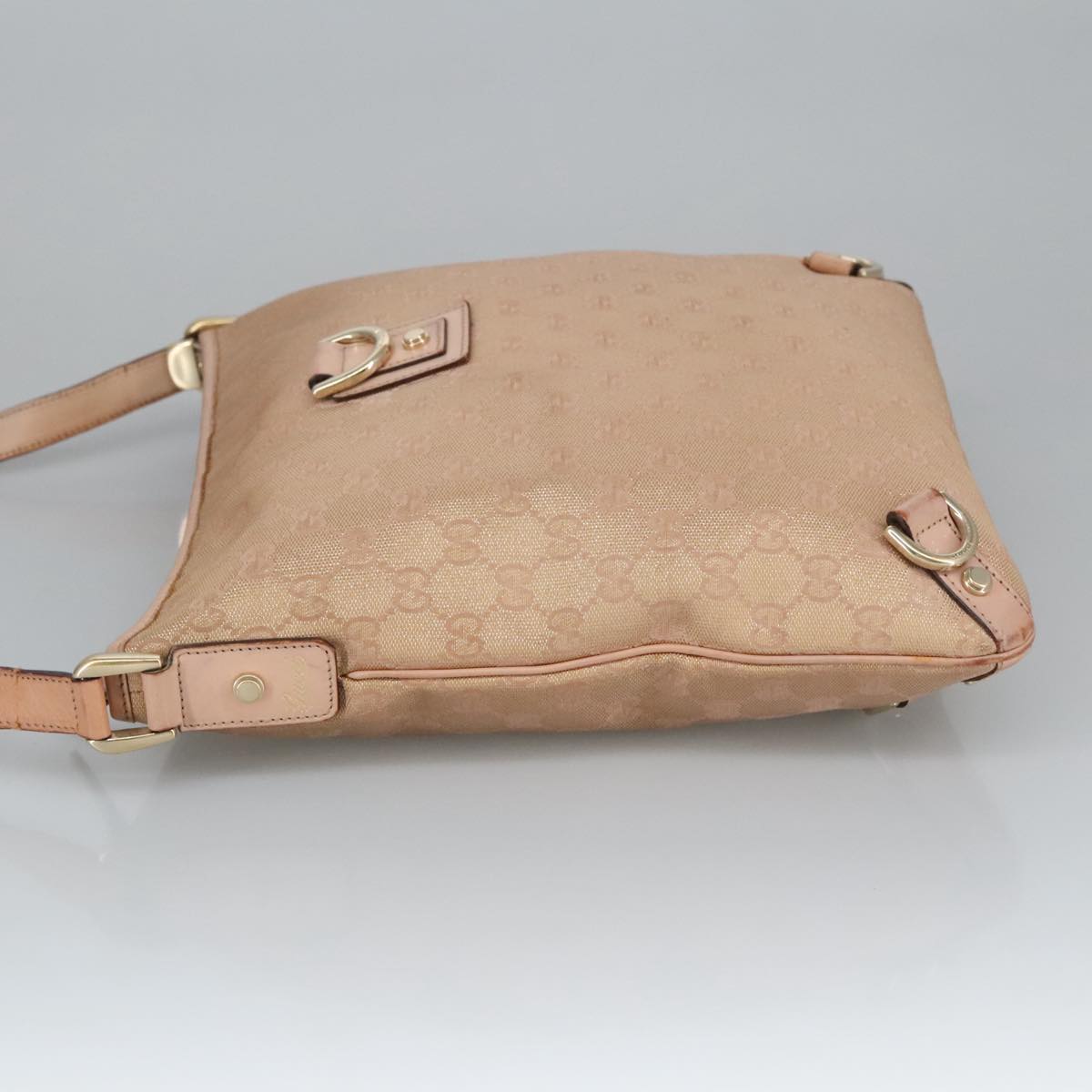 GUCCI GG Canvas Shoulder Bag Pink Gold 131326 98450